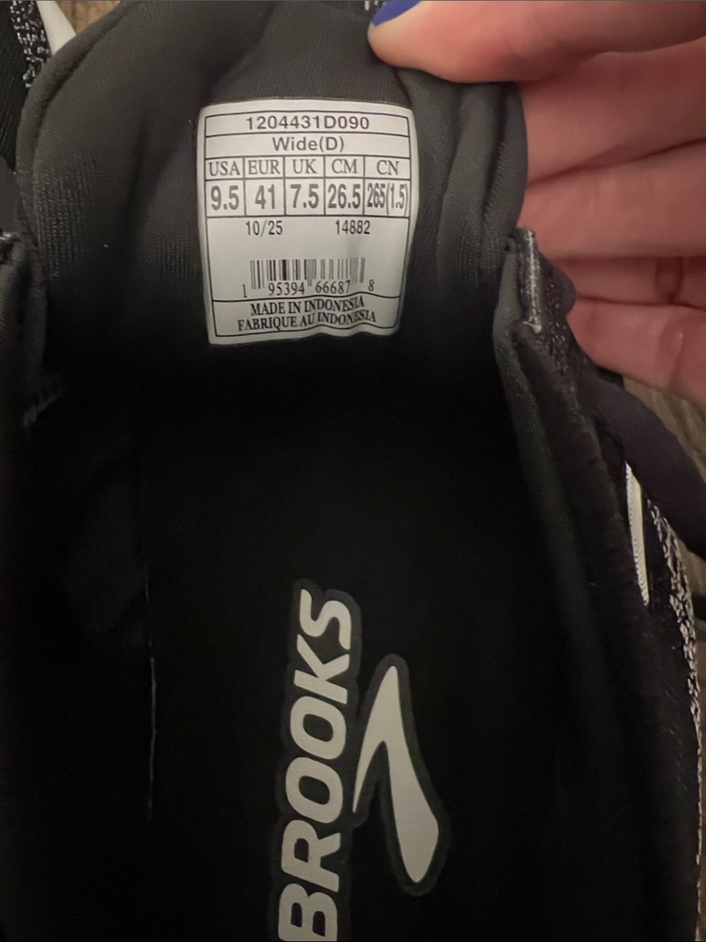 Brooks Adrenaline GTS 25 size 9.5 WIDE black/white/grey - Picture 6 of 10